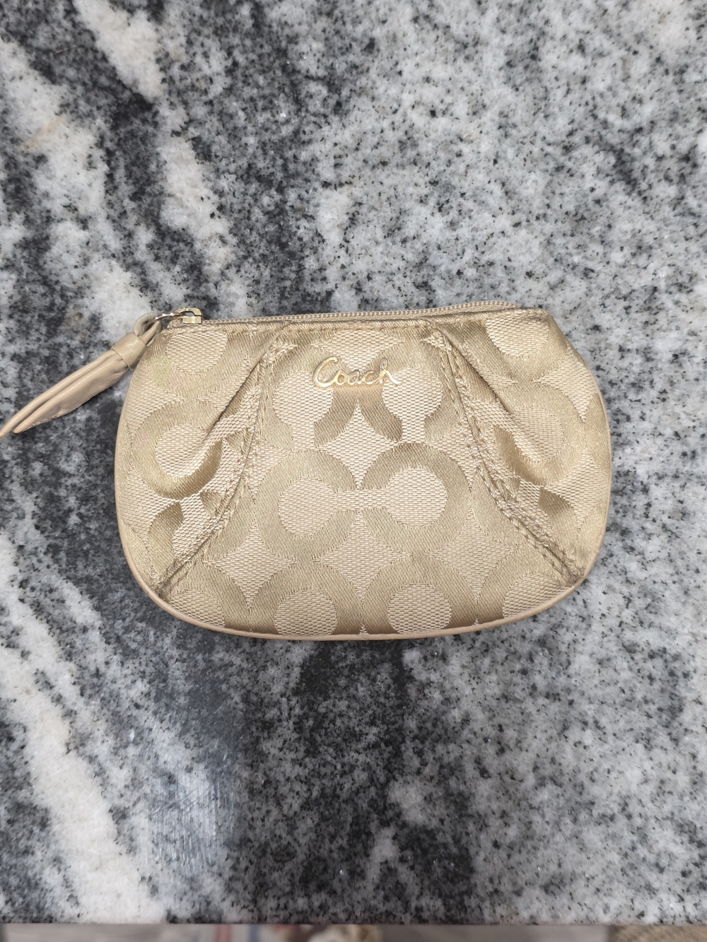 Coach Gold Signature Small Wristlet Pouch